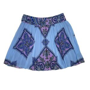 INC International Concepts Skirt‎ Size 8 Blue Paisley Flowy Accordion Feminine